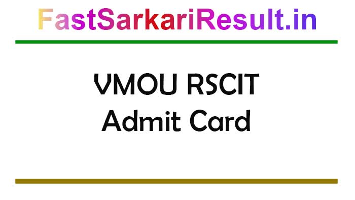 VMOU RSCIT Admit Card